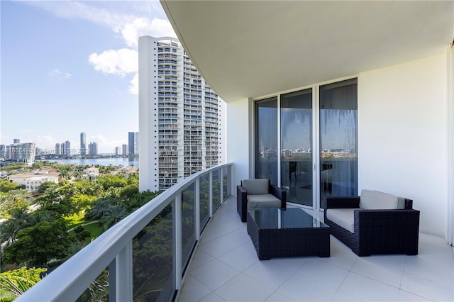 balcony with a water view