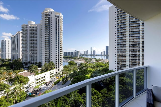 balcony with a water view