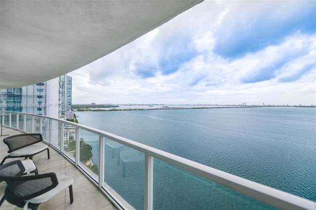 balcony with a water view