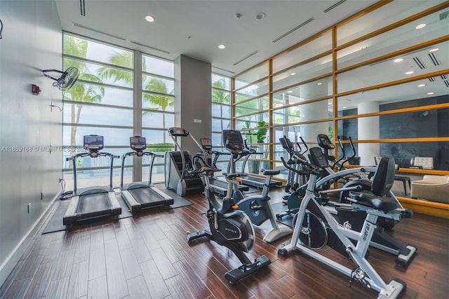 665 NE 25th St Unit 1704, Miami, FL 33137 - workout area with floor to ceiling windows and healthy amount of natural light