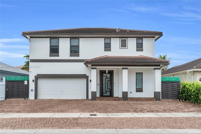 view of front facade with a garage