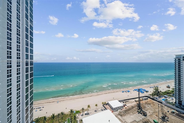 water view with a view of the beach