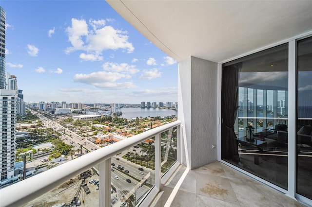 balcony with a water view