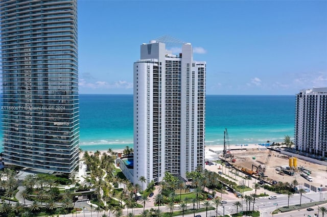 water view with a view of the beach