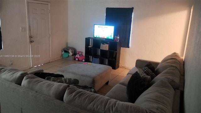 view of tiled living room
