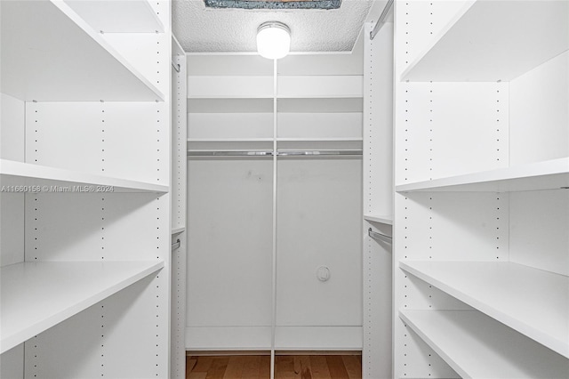 spacious closet with hardwood / wood-style flooring