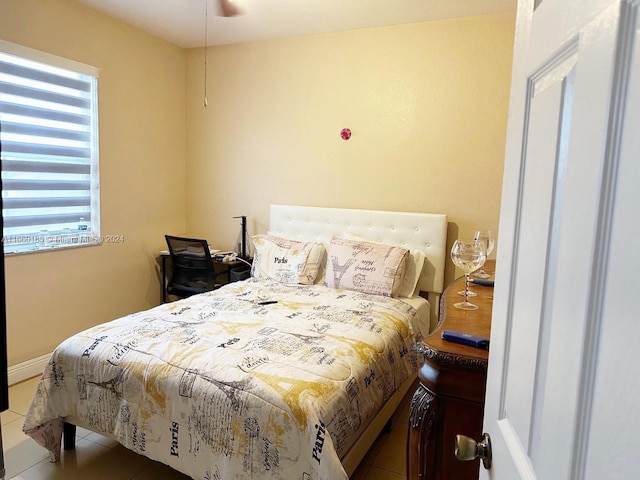 view of tiled bedroom