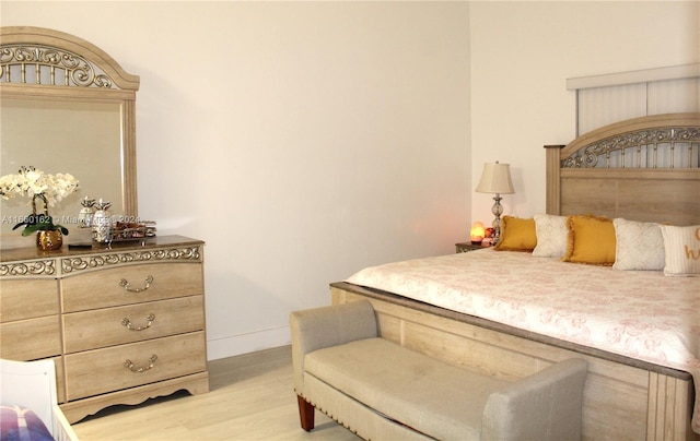 bedroom featuring light hardwood / wood-style flooring