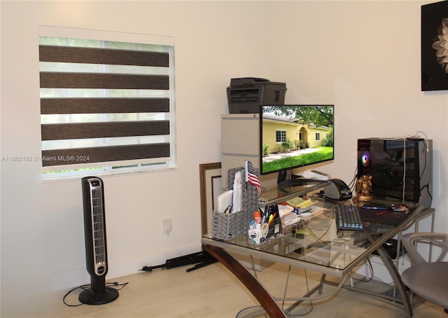 office featuring hardwood / wood-style flooring