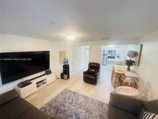 living room featuring light hardwood / wood-style floors