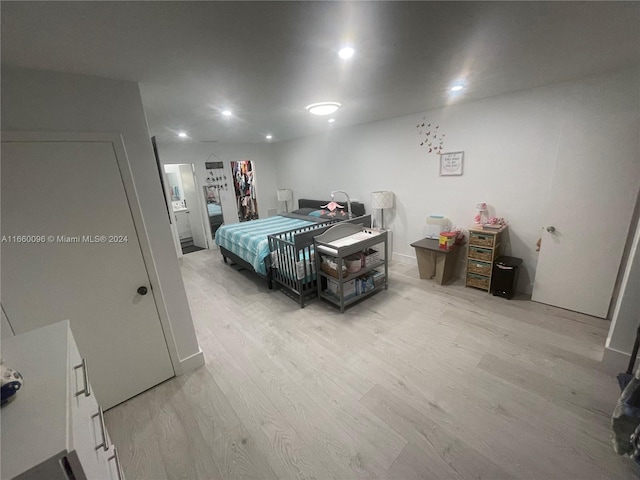 bedroom featuring light hardwood / wood-style flooring