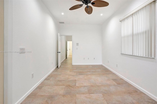 15421 SW 18th St, Miramar, FL 33027 - unfurnished room featuring a ceiling fan, recessed lighting, and light stone finish flooring