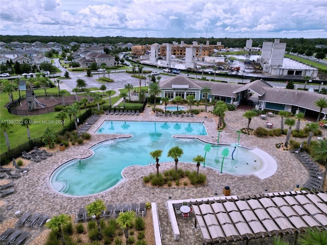 view of pool featuring a patio area