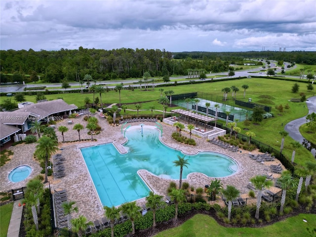 view of swimming pool featuring a patio