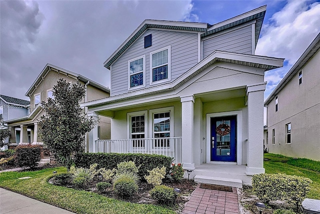 view of front of property featuring a porch