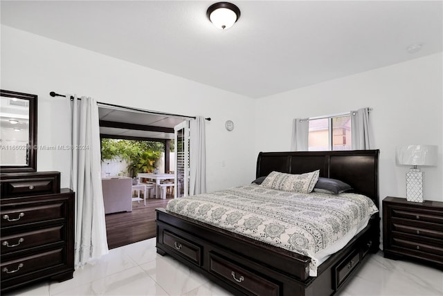 bedroom featuring light hardwood / wood-style floors