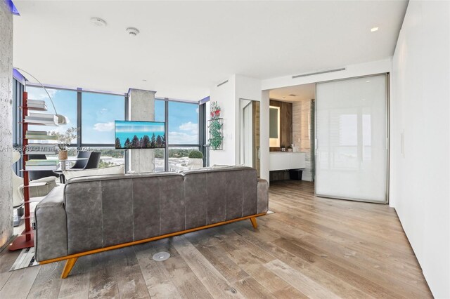 living room featuring hardwood / wood-style flooring