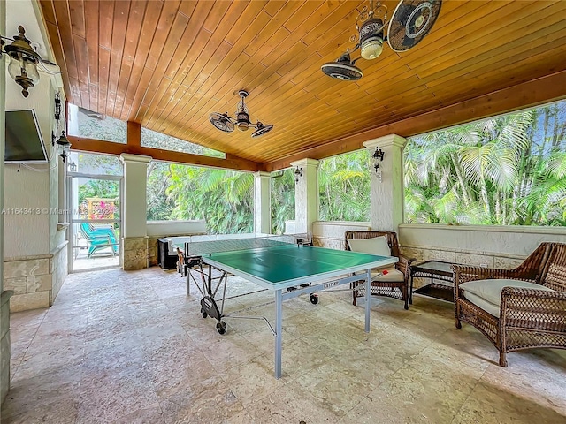 6710 SW 92nd St, Pinecrest, FL 33156 - playroom with vaulted ceiling and wood ceiling