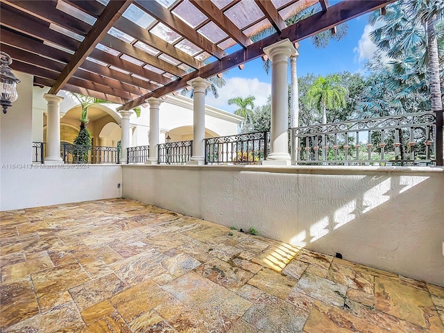 view of patio with a pergola