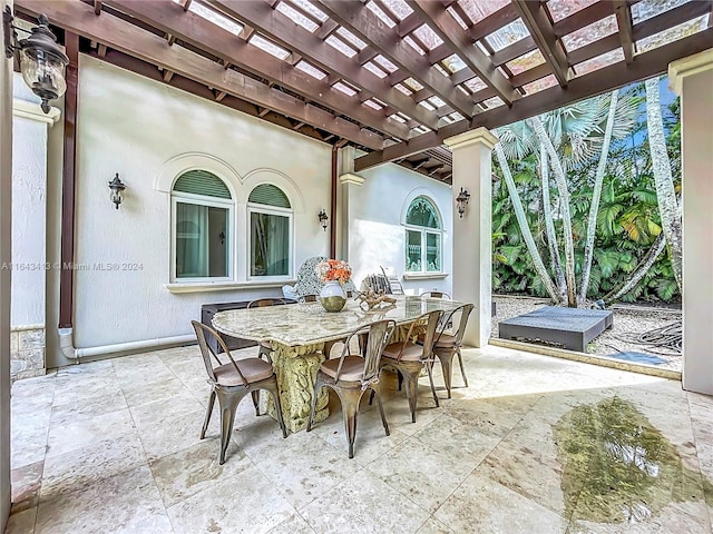 view of patio with a pergola