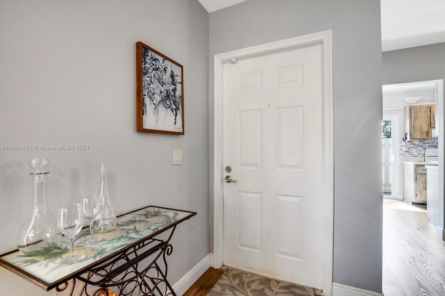 entrance foyer featuring hardwood / wood-style flooring