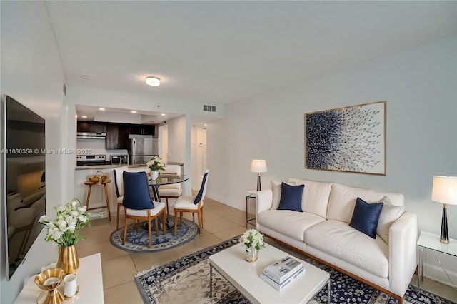 850 N Miami Ave Unit W-1810, Miami, FL 33136 - living area with baseboards, visible vents, and light tile patterned floors