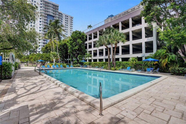 view of pool with a patio area