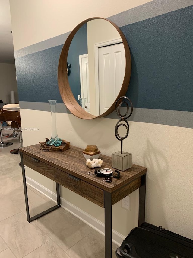 interior details with tile patterned floors