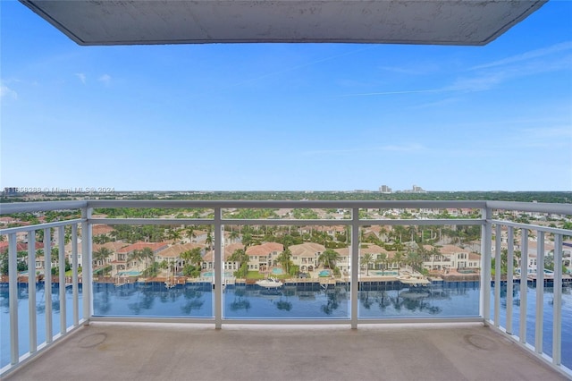 balcony with a water view