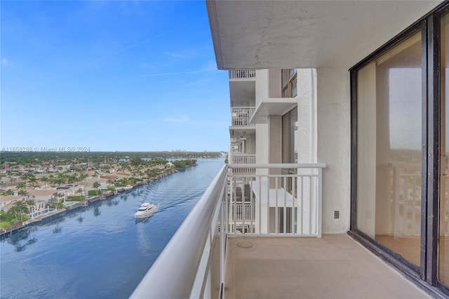 balcony with a water view