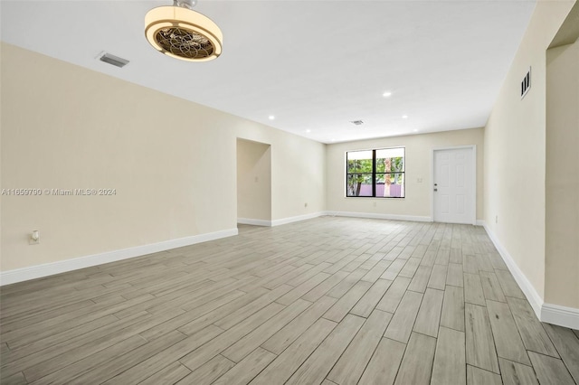 empty room featuring light wood-type flooring