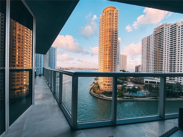 balcony with a water view