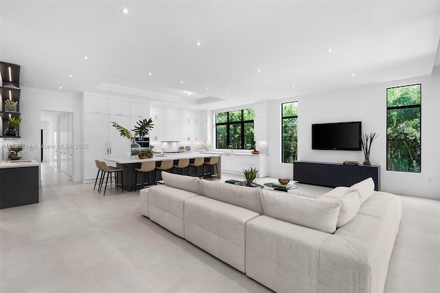 7001 SW 71st Ave, Miami, FL 33143 - living area featuring a raised ceiling and recessed lighting