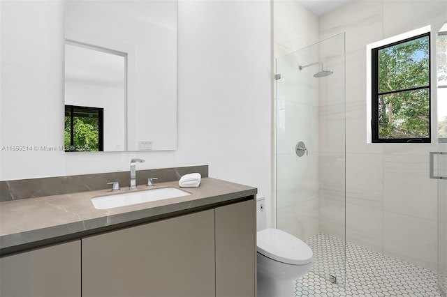 7001 SW 71st Ave, Miami, FL 33143 - bathroom featuring a shower stall, toilet, and vanity