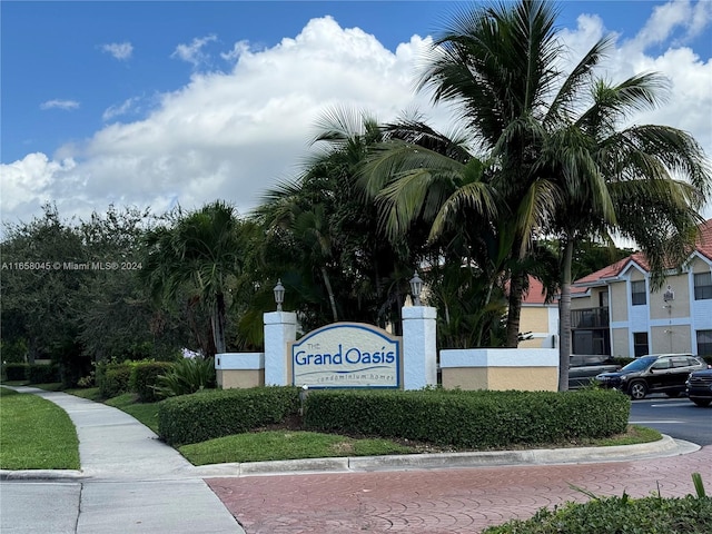 view of community sign