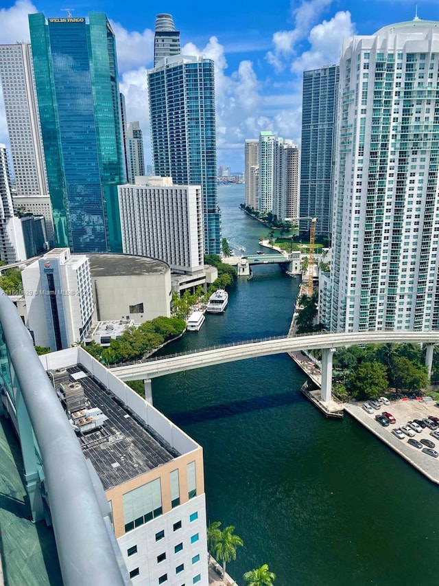 property view of water featuring a city view