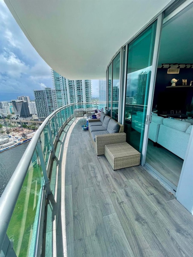 balcony with a city view