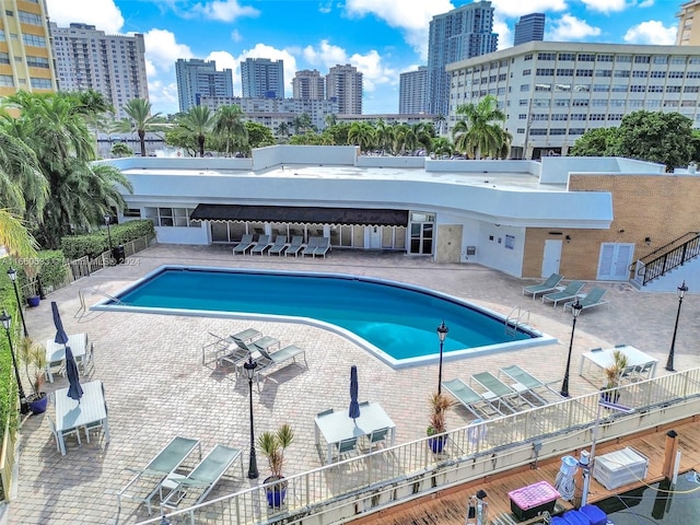 view of pool with a patio area