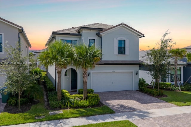 view of front of house with a garage