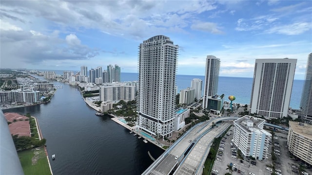 exterior space featuring a water view