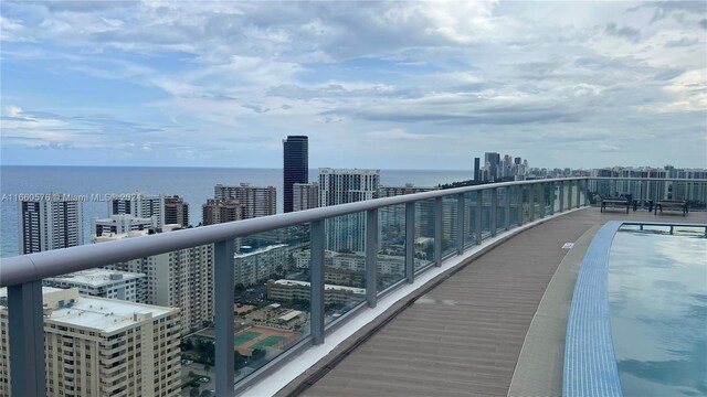 balcony with a water view