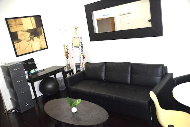 living room featuring dark hardwood / wood-style floors