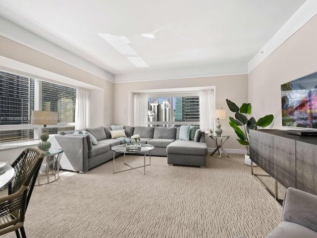 1435 Brickell Ave Unit 3212, Miami, FL 33131 - carpeted living area featuring baseboards