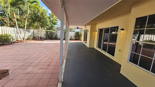 view of patio with a fenced backyard