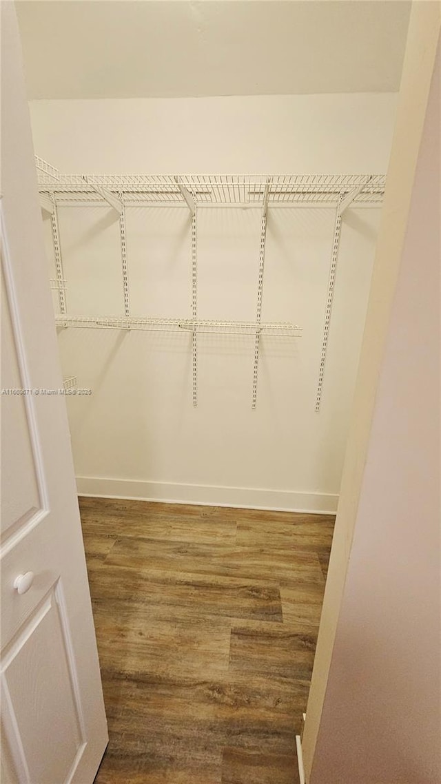 spacious closet with wood finished floors