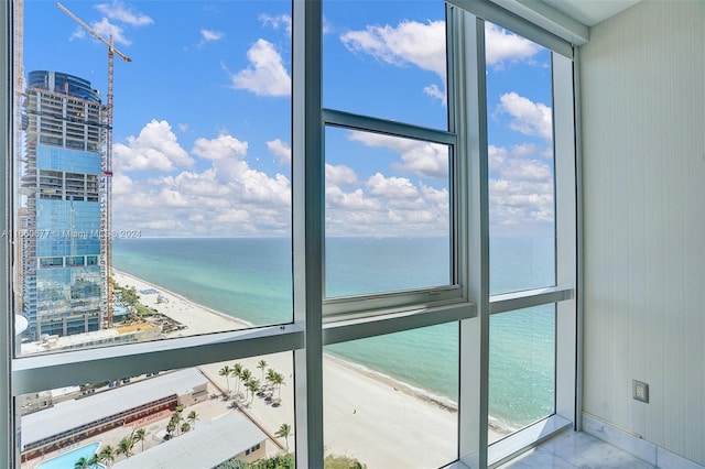 water view featuring a beach view