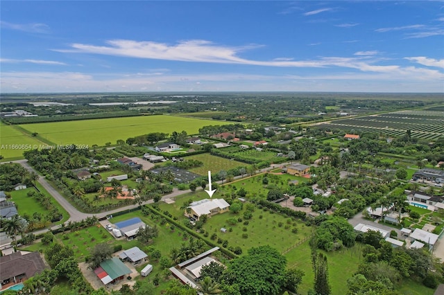 drone / aerial view with a rural view