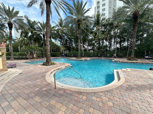 view of pool with a patio area