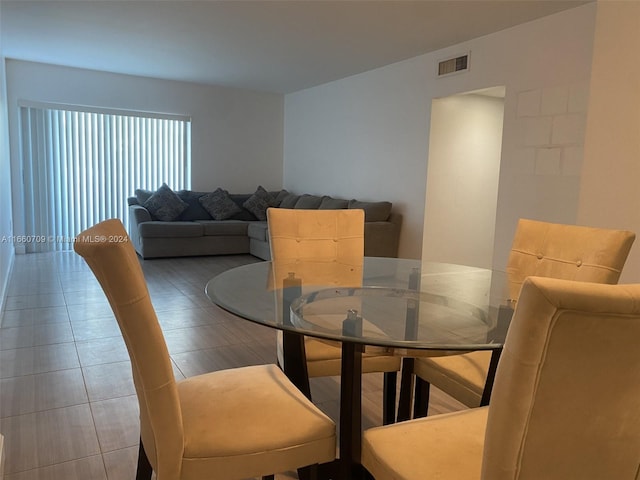 view of tiled dining room