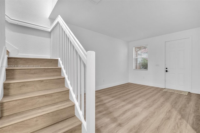 entryway featuring hardwood / wood-style flooring